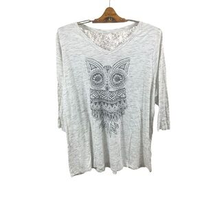Faded Glory Owl Women’s Long Sleeve Shirt Size 3X